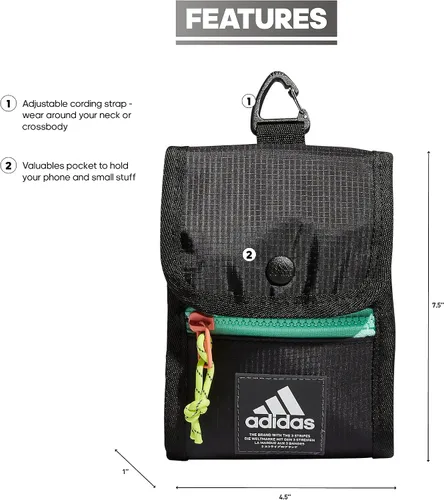 Vista 2 de adidas Bolso cruzado para el cuello para viajes y festivales, Cartera cruzada para el cuello de viaje y festival
