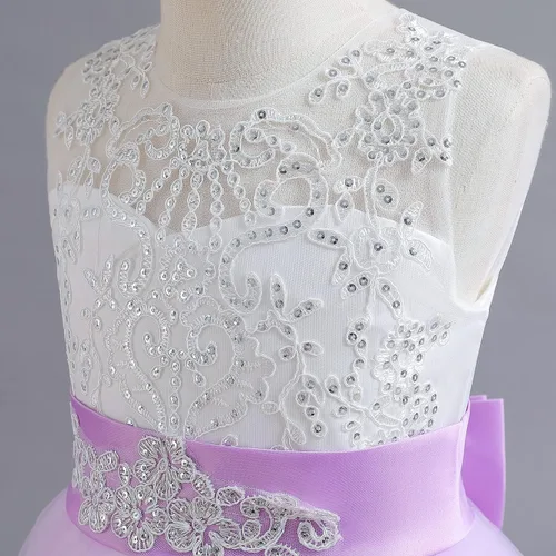 Vista 5 de NNJXD - Vestido largo de tul para niñas