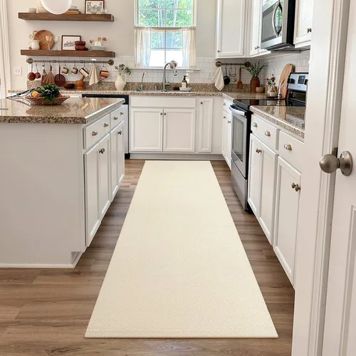 Vista 10 de LEEVAN Alfombra lavable para baño, alfombra tejida negra de 2 x 3 pies para entrada, alfombra de puerta delantera de algodón, alfombras pequeñas