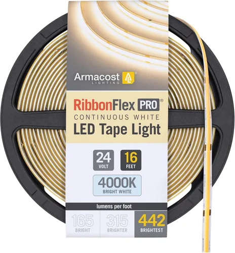 Vista 37 de Armacost Lighting RibbonFlex Pro 24V Luz de Tira LED COB Blanca, 2700K, 165 Lúmenes/Pie, 2.5M 171110 Blanco cálido 2700K