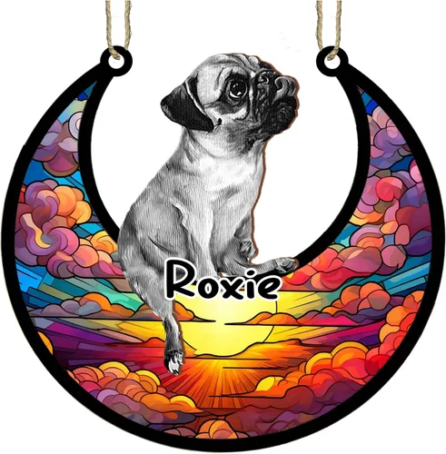 Vista 42 de LOVELYPOD Adorno de Navidad personalizado para perro pastor australiano, atrapasoles conmemorativo, adorno de Navidad de pastor australiano