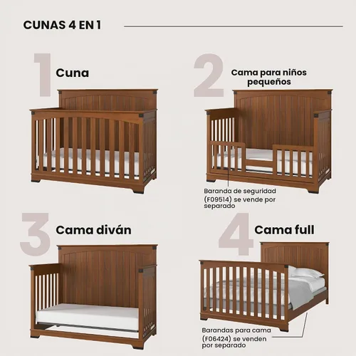 Vista 4 de Child Craft Redmond - Juego de cuna de panel completo, cómoda y cofre de 3 piezas, incluye cuna convertible 4 en 1, cómoda y pecho, crece con tu