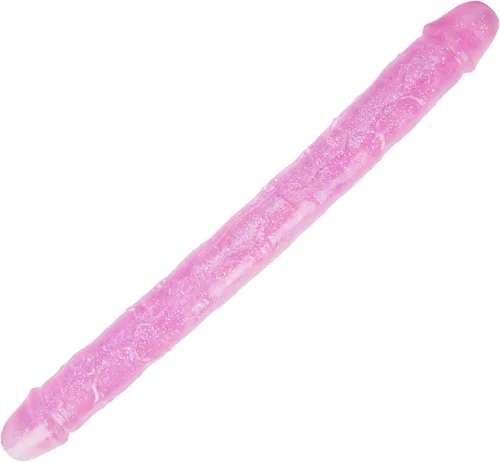 Vista 9 de Consolador doble de cristal de 11.8 x 1.37 pulgadas, consolador largo anal realista con pene, suave y flexible con venas y glande, juguetes sexuales