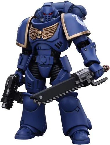 Vista 7 de JOYTOY Figura de acción 1/18 Warhammer 40,000 Space Marines Black Templars Outriders Colección Modelo Regalos de Cumpleaños