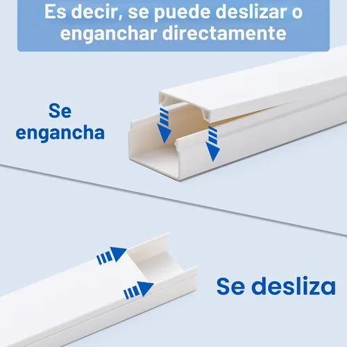 Vista 4 de Ocultador de Cables, Ocultador de Cables de 58 pulgadas, Cubiertas de Cables para Cables en la Pared, Canaleta Cubierta de Cable Pintable