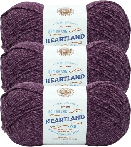 Vista 12 de Lion Brand Yarn Heartland Yarn, Hilo de Peso Medio para Tejer, Ganchillo y Manualidades, 1 Paquete, Great Smoky Mountains Grandes Montañas Humeantes