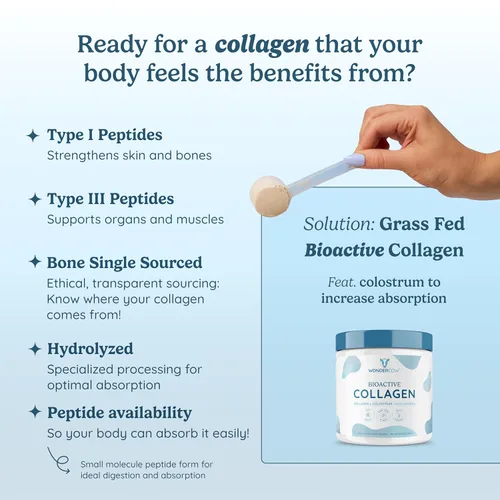 Vista 8 de WONDERCOW Polvo de calostro entero + péptidos de colágeno pirdolizados para la salud intestinal, apoyo inmunológico y apoyo para el cabello, la piel