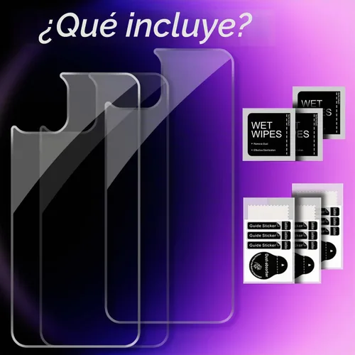 Vista 6 de Protector de pantalla trasera para iPhone 14 Pro Max (paquete de 3), iPhone 14 Pro Max, protector de vidrio trasero templado (6.7 pulgadas)