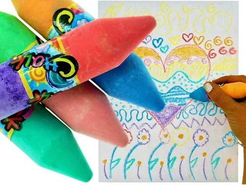 Vista 5 de JA-RU Tiza gigante de doble cara para acera (paquete de 1) no tóxica y lavable para niños, juego de arte definitivo para niños, dibujo de calle al