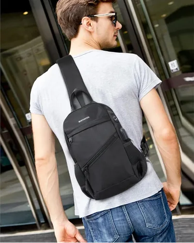 Vista 8 de BOSTANTEN Bolso bandolera, mochila cruzada para el hombro, bolsa de pecho para hombres y mujeres, viajes, senderismo, mochila casual