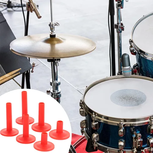 Vista 9 de Tubo de platillo, 12 piezas, accesorios de repuesto para platillo, soporte de platillo, funda de tambor para percusión, piezas de platillo rojo