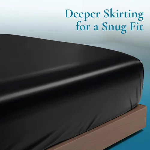 Vista 3 de Sábana Bajera de Vinilo Negro Queen Impermeable para Cama de Masaje con Bolsillo Lateral Protector de Colchón, Funda de Cama para Masaje Nuru