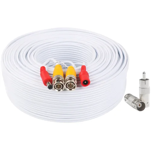 Vista 8 de Postta BNC Cable de alimentación de video de 25 pies prefabricado todo en uno para cámara de seguridad de video, cable con dos conectores