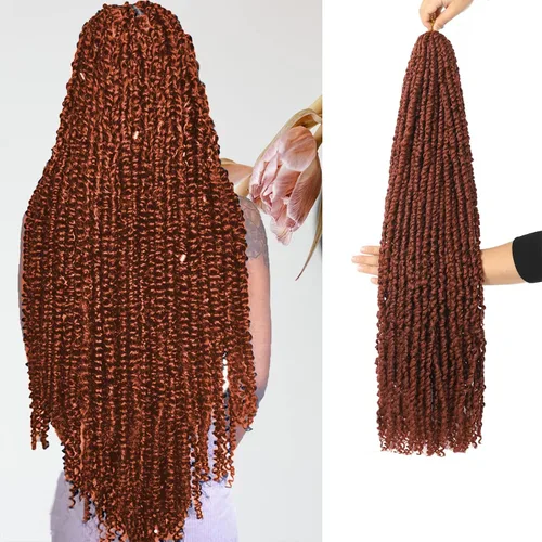 Vista 24 de Cabello Corto PassionTwist de 8 Pulgadas Cabello Pre-retorcido Passion Twists Cabello de Ganchillo Pre-enrollado Cabello Rizado de Ganchillo para 1b