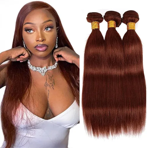 Vista 177 de Color 30 paquetes de cabello humano marrón onda del cuerpo paquetes 8 10 12 pulgadas brasileño virgen Remy extensiones de cabello humano doble trama