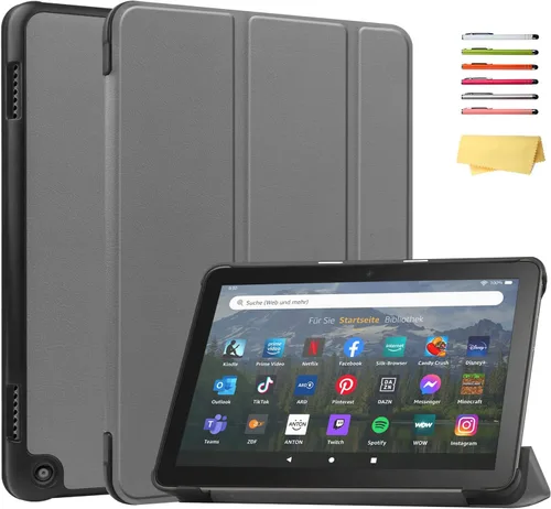 Vista 11 de Funda para Amazon Kindle Fire HD 8 y Fire HD 8 Plus (12ª/10ª generación, versión 2024/2022/2020) de 8 pulgadas, UUcovers con soporte triple