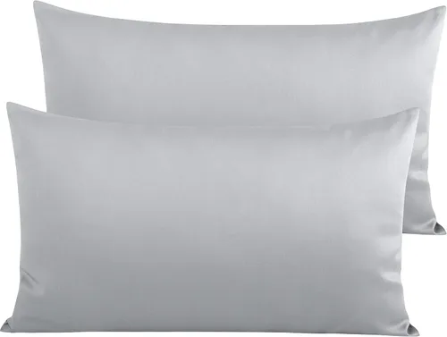 Vista 27 de NTBAY Fundas de Almohada de Algodón Egipcio Queen - Juego de 2, Fundas de Almohada de Algodón de 500 Hilos - Fundas de Almohada Suaves