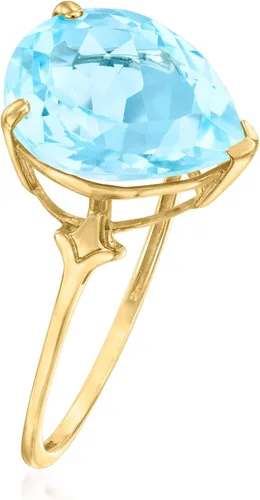Vista 3 de Ross-Simons Anillo de topacio azul cielo de 4.90 quilates en oro amarillo de 14 quilates, Gema, Topacio
