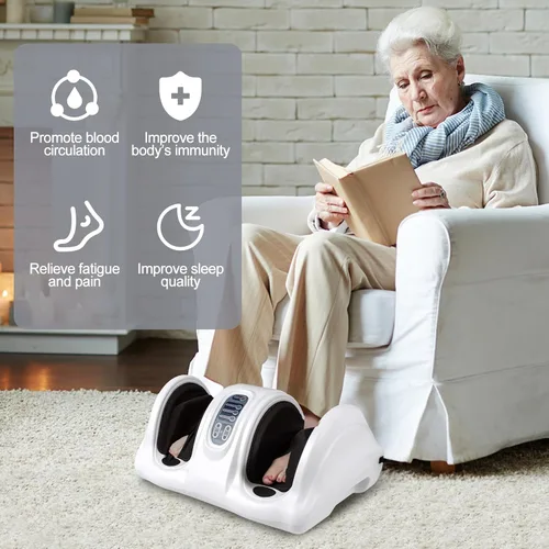 Vista 7 de ARLIME Masajeador de pies Shiatsu con control remoto, 4 modos de amasamiento profundo, masaje de piernas y tobillos y pantorrillas y pies para Blanco