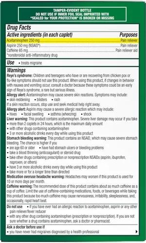 Vista 11 de Excedrin Comprimidos para aliviar la migraña para aliviar los síntomas de la migraña - 200