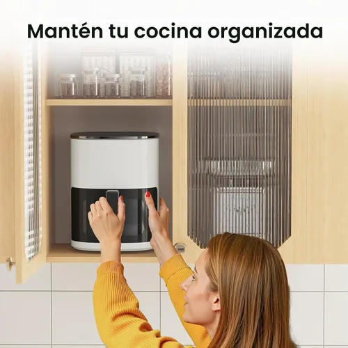 Vista 8 de Simple Deluxe Freidora de aire digital de 6.34 cuartos de galón con ventana visible, 12 funciones preestablecidas, cesta antiadherente y apta