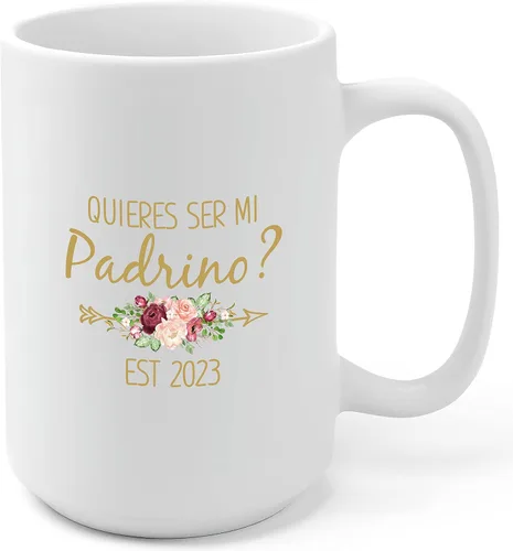 Vista 11 de Quieres Ser Mis Padrinos De Bautizo Madrina Regalos En Español Madrina Propuesta Quieres Ser Mi Madrina Padrino Taza De Café Padrinos De Bautizo