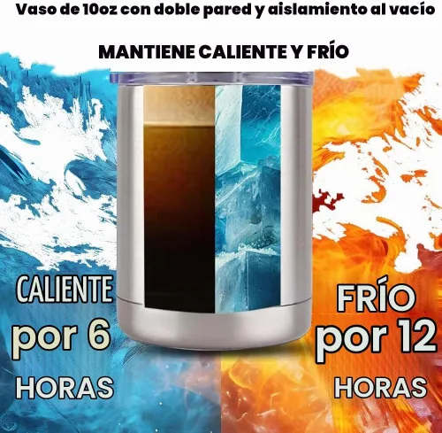 Vista 4 de Vaso Lowball de 10 onzas, aislamiento de acero inoxidable de doble pared para mantener el calor y la frescura