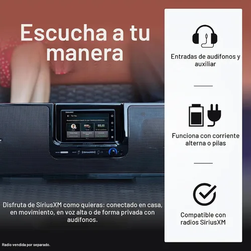 Vista 3 de SiriusXM Caja Boom de radio de acoplamiento y juego SXSD2