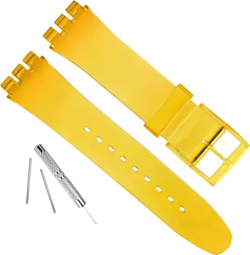 Vista 9 de Correa de reloj de goma de silicona/correa de reloj de repuesto para Swatch (0.669 in 0.748 in 0.787 in)