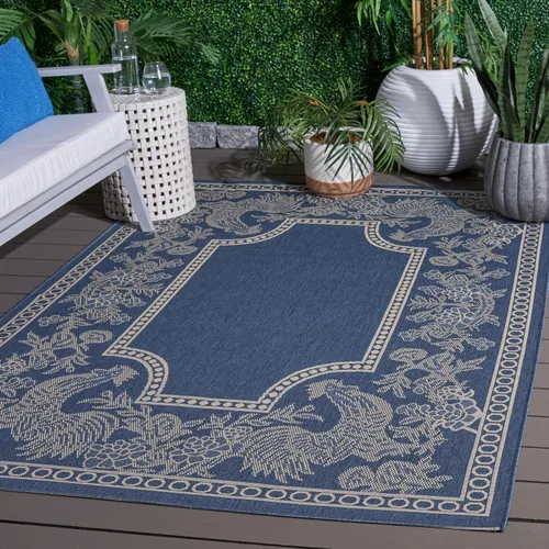 Vista 15 de SAFAVIEH Courtyard Collection - Alfombra de pasillo, 2 pies 3 pulgadas x 6 pies 7 pulgadas, color negro y arena, no desprende pelusa y de fácil