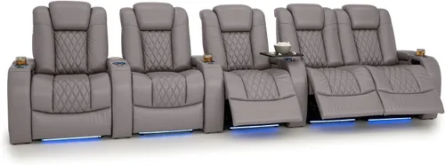 Vista 39 de Seatcraft Asiento de cine en casa Diamante Marrón Reclinable Individual