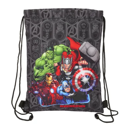 Vista 2 de Bolsa Mochila con Cuerdas The Avengers Vendetta Negro 26 x 34 x 1 cm
