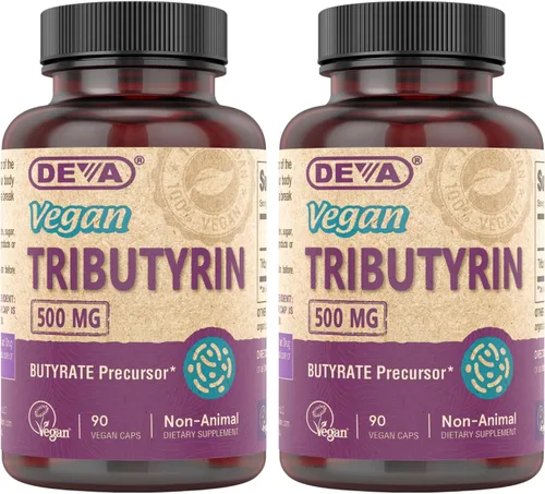 Vista 7 de DEVA Suplemento vegano de tributirina, precursor de butirato, soporte de barrera intestinal, ácido butírico, cápsulas veganas de 500 mg, soporte