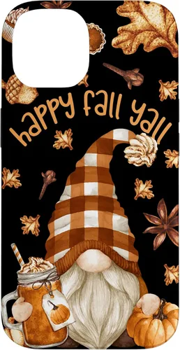 Vista 4 de Funda para iPhone 16 con diseño de especias de calabaza con diseño de gnomo de otoño