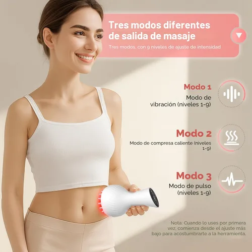 Vista 4 de Masajeador de drenaje linfático y herramienta de masaje anticelulitis, masajeador linfático, ayuda a reducir las estrías y la celulitis