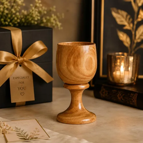 Vista 6 de Cáliz de copa de vino de madera vintage hecha a mano – Vaso rústico de madera natural para cerveza, vino, fiestas, inauguración de la casa, regalo
