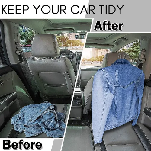 Vista 9 de Zone Tech y Zone Tech - Percha para colgar la cabeza del coche con barra extensible para el reposacabezas del automóvil, para chaqueta, traje