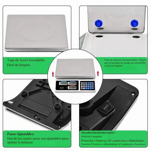 Vista 6 de Báscula digital de precio electrónico LCD digital comercial para carne
