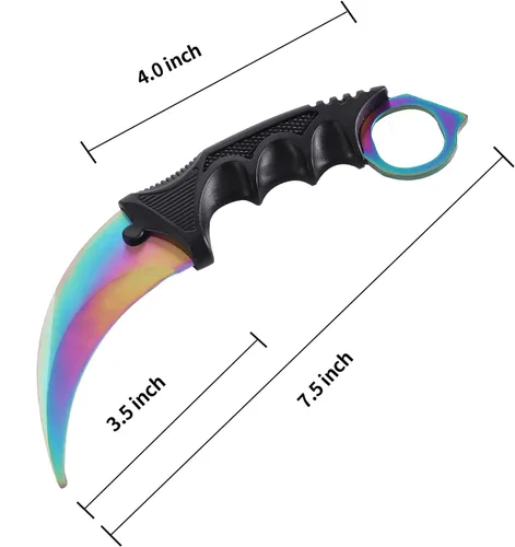 Vista 8 de TOPOINT - Cuchillo de entrenamiento Karambit sin vanguardia Karambit Cuchillo de entrenamiento de práctica sin herramienta de entrenamiento
