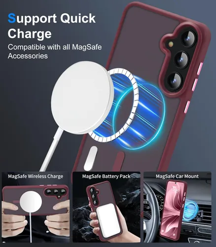 Vista 2 de Funda magnética avanzada para Samsung Galaxy S22 Plus delgada protectora [probada contra caídas de grado militar y compatible con MagSafe]