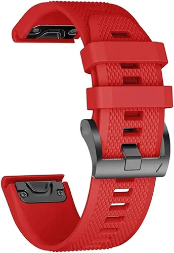 Vista 2 de Correa de 0.866 in compatible con Garmin Fenix 7, Fenix 6, Fenix 6 Pro, Fenix 5, Fenix 5 Plus, Approach S60 S62, Forerunner 935 945, pulsera de Rojo