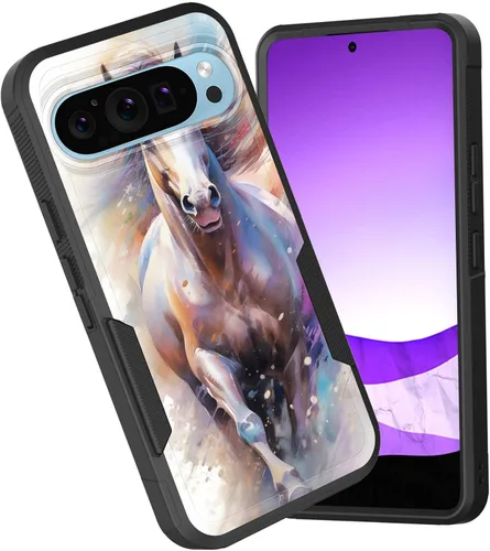 Vista 59 de Funda para Pixel 6A, funda híbrida de doble capa resistente a prueba de golpes de policarbonato duro de silicona suave TPU para Google Pixel 6A