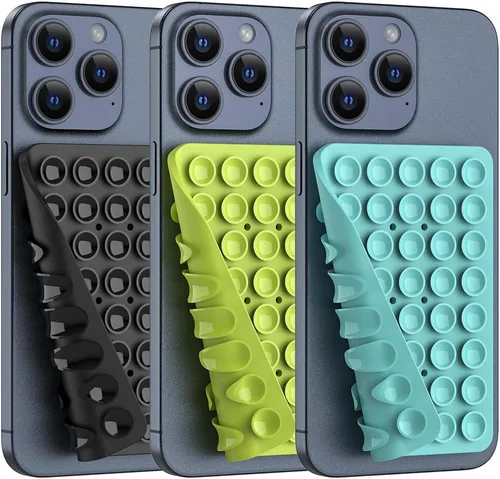 Vista 13 de Soporte de teléfono con succión de silicona de doble cara, accesorio de silicona para iPhone y Android, soporte para teléfono de ducha con espejo