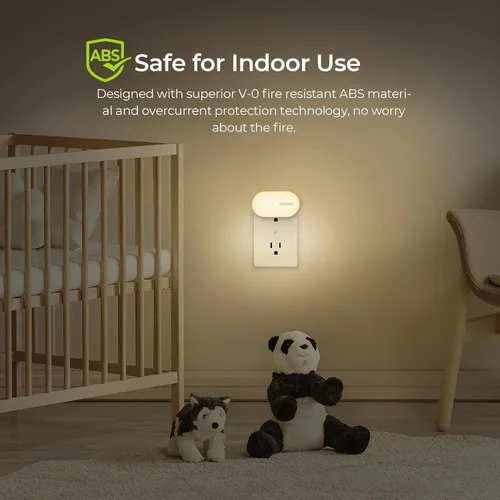 Vista 8 de AUVON Luz nocturna enchufable con sensor de movimiento (120 lúmenes), luces nocturnas LED inteligentes regulables, brillo de 1-120 lúmenes