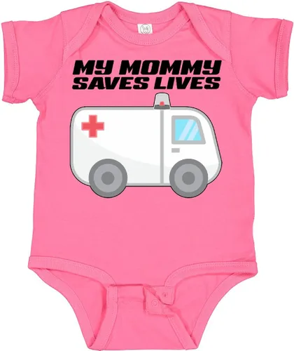 Vista 4 de inktastic My Mommy Saves Lives- Body para bebé de ambulancia