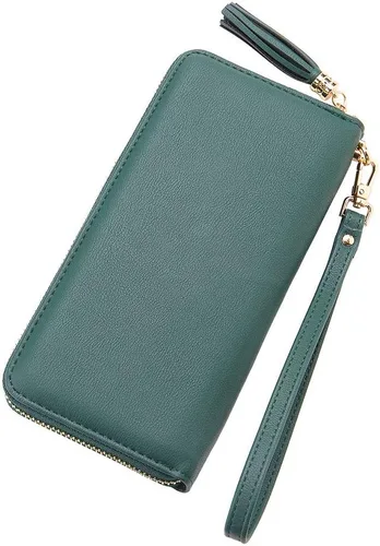 Vista 2 de Cyanb, carteras para mujeres, doblada, para muñeca, damas bolso largo con correa.