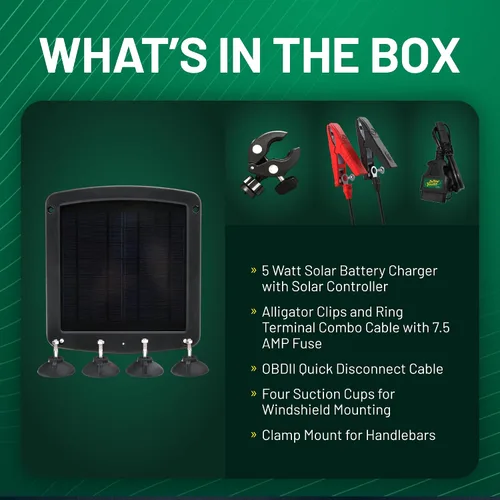 Vista 11 de Battery Tender Cargador de batería de panel solar de 5 vatios de 12 V con controlador de carga – IP67 resistente a la intemperie – Montaje
