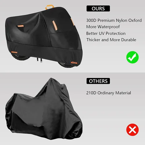 Vista 3 de Funda Oxford 300D para motocicleta, resistente a prueba de desgarros, impermeable, protección al aire libre (86 pulgadas)