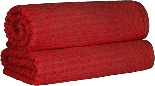 Vista 120 de Superior Juego de 6 toallas de algodón sólido y acanalado, toallas de cara de 13 x 13 pulgadas, toallas de mano de 16 x 28 pulgadas, toallas de baño