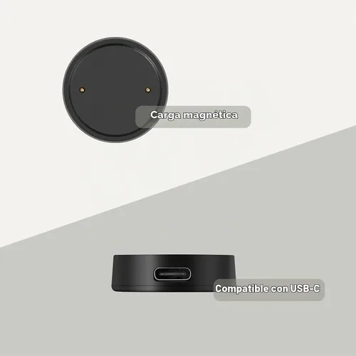 Vista 6 de Base de carga magnética USB-C para Amazfit Bip 6 / Active 2 (redonda y cuadrada), paquete de 2
